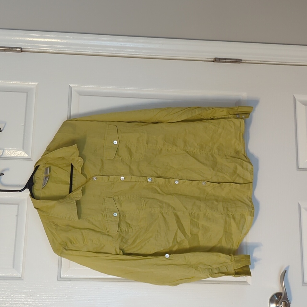 Chico's woman's button down size 2 army green - Picture 1 of 5